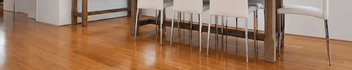 Professionally installed and refinished bamboo flooring in a residential home, showcasing smooth finish and natural wood tones in South Bend, IN