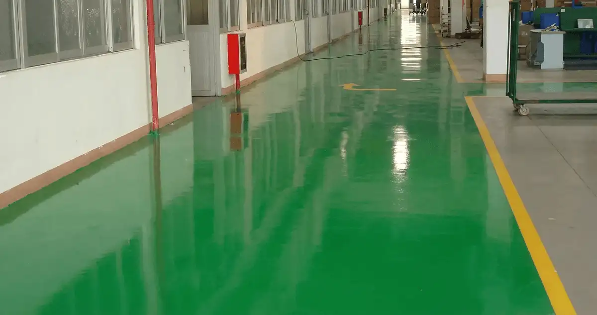 A factory floor professionally covered and marked with epoxy flooring in South Bend, IN